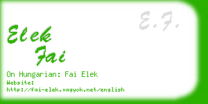 elek fai business card